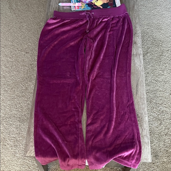 2/$10Fashion Bug Berry Velour Trousers - Picture 3 of 7
